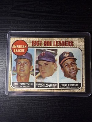 1968 Topps #4 1967 RBI Leaders Carl Yastrzemski Harmon Killebrew Frank Robinson