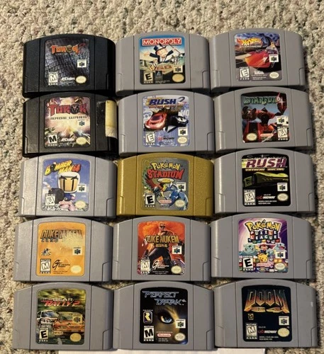 New ListingNintendo 64 Games Lot Pokemon Perfect Dark Doom Tested Working