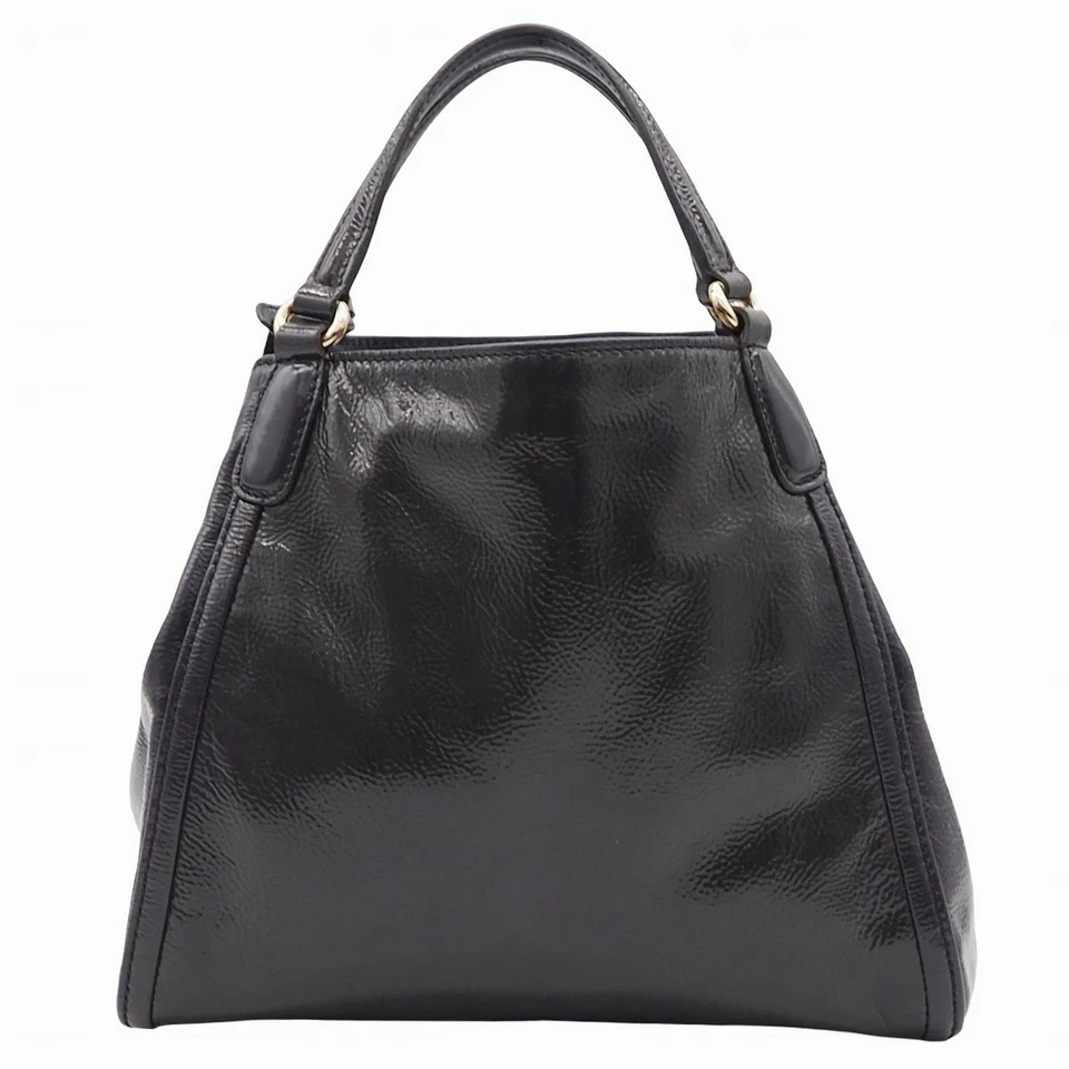 Gucci Soho Interlocking G Fringe Tassel Patent Bag Navy Gold 336751 525040 - Image 2 of 4