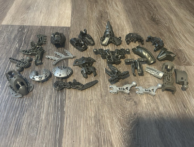 LEGO BIONICLE Parts Lot Assorted Mixed Pieces - Black & Gray Plastic lot2