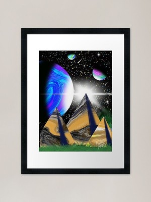 Pyramids of another world. Framed A Framed Wall Art Poster Canvas Print Picture