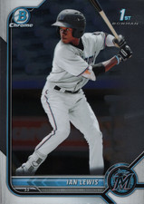 2022 Topps Bowman Ian Lewis #BCP-96 Miami Marlins Chrome 1st Prospects