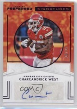 2016 Panini Preferred Signatures Purple 20/25 Charcandrick West #399 Auto 0g4
