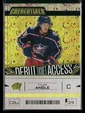 2023-24 UD Credentials - Debut Ticket Access Tyler Angle #134 Yellow (RC)