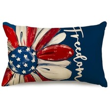 4th of July Patriotic Pillow Covers 12X20 20" x 12" Pack of 1 Blue