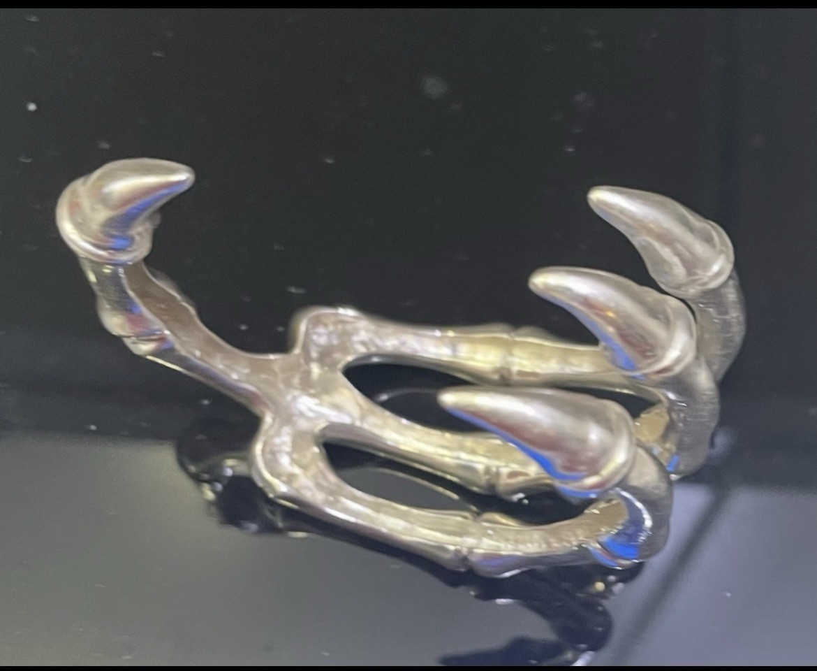 Solid Sterling Silver Bird Claw Bracelet- fits up… - image 4