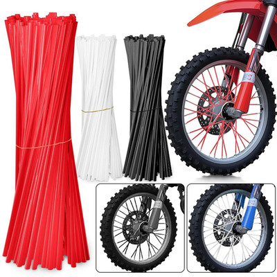 72x Spoke Skins Covers Wheel Rim Guard Protector Wraps For Dirt Bike Motorcycle