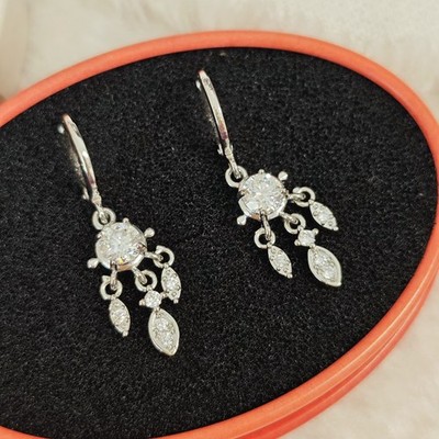 0,5 Ct Karat Moissanit Traumfänger Drop Ohrringe Ohrringe Damen Kreole Creole