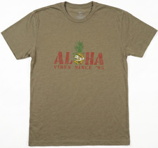 MEN'S TSHIRT: Honolua Surf Co Aloha Vibes Pineapple Hawaii Beach Khaki MEDIUM M