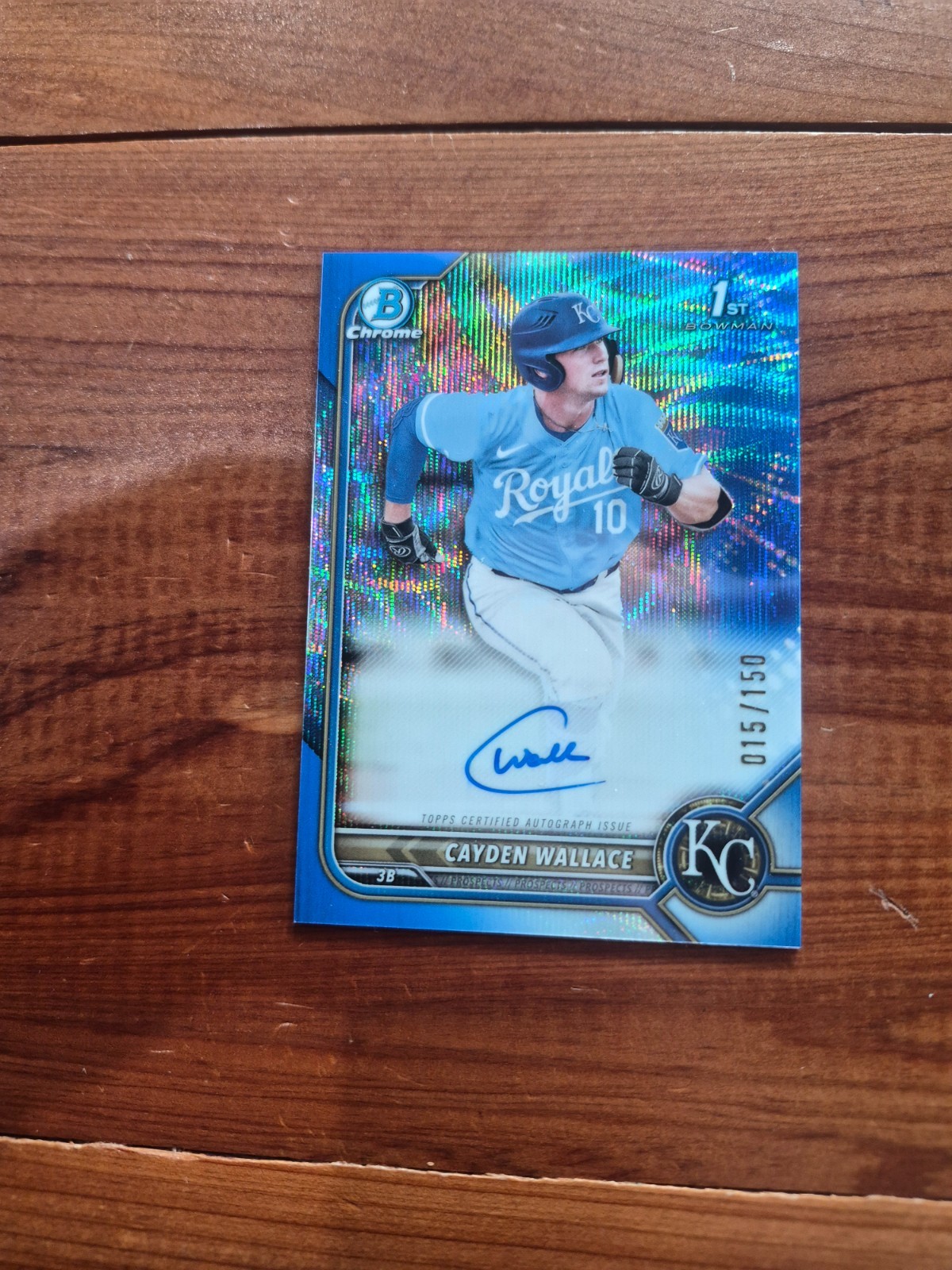 2022 Bowman Chrome Cayden Wallace 1st Bowman Blue Refractor Auto # /150 !! 🔥🔥