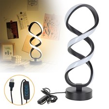 Spiral LED Table Lamp 3 Color Dimmable Bedside Lamp LED Desk Lamp USB Desk Light