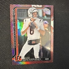 2025 TOPPS CHROME 63 JAKE BROWNING LEATHER FOOTBALL REFRACTOR