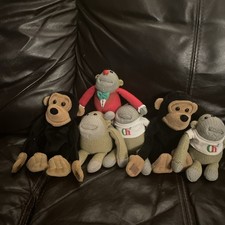 PG Tips Monkeys Bundle Of 6 Soft Toy Plush Tea Promotional. VGC 