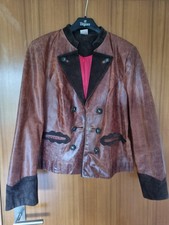 alba moda Damen Janker Leder Jacke Oktoberfest Braun Gr. 42