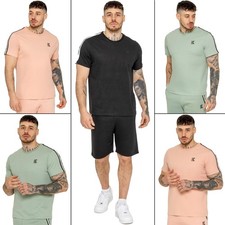Mens Kruze Crew Neck T-Shirt Casual Cotton Stretch Short Sleeve Tape Top