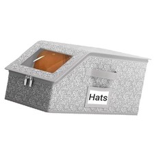Large Capacity Foldable Hat Storage Box For Caps Dustproof Hinged Lid Organiser