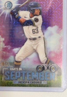 2023 Bowman Chrome Sights on September Jackson Chourio #SOS-11 Purple /199