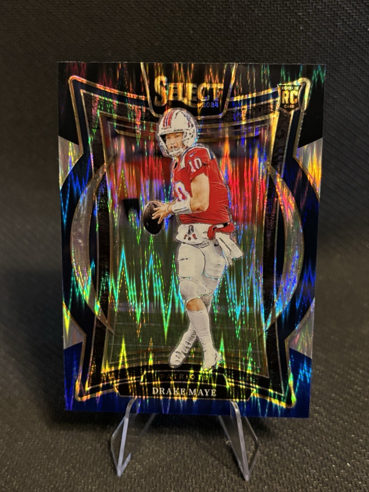 💥2024 Select Concourse Drake Maye Black & Blue Shock Prizm Rookie Patriots 🇺🇸