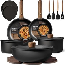CAROTE 19pcs Pots and Pans Non Stick, Cookware Sets Detachable Handle, Induction