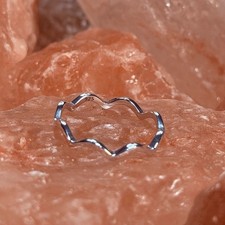 Sterling Silver Wavy Ring - Size 7, Brand New, 925 Stamped