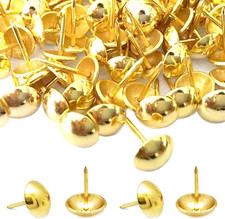 500Pcs Upholstery Tacks, Decorative Furniture Nails Pins Gold Metal Thumb Tacks