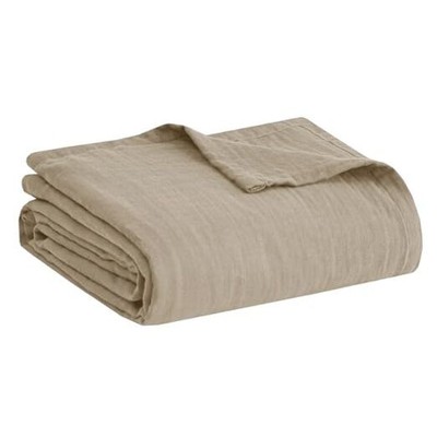 Clean Spaces Gauze Blanket 100% Cotton Blanket Soft & King(108''x90'') Tan