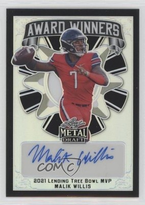 2022 Leaf Metal Draft Award Winners Black Prismatic 10/15 Malik Willis Auto k3j