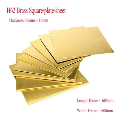 GOO BETTTER Cuadrado/placa/hoja de latón de 0,6 mm de 0,8 mm a 10 mm - Corte guillotina de chapa de latón