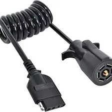 7 Way Round to 5 Way Flat Coiled Trailer Plug Adapter 7 Pin to 5 Pin Trailer Coi