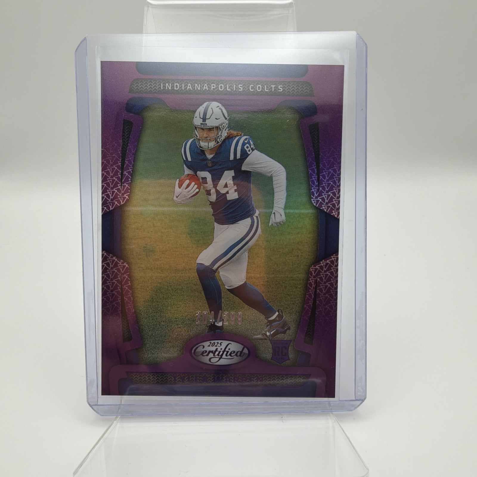 2025 Panini Certified Mirror Purple /299 #113 Tyler Warren Rookie Colts
