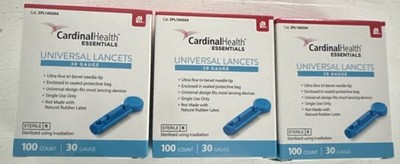 300 Diabetic Test Sterile Lancets 30 Gauge Ultra Fine Universal Cardinal Health