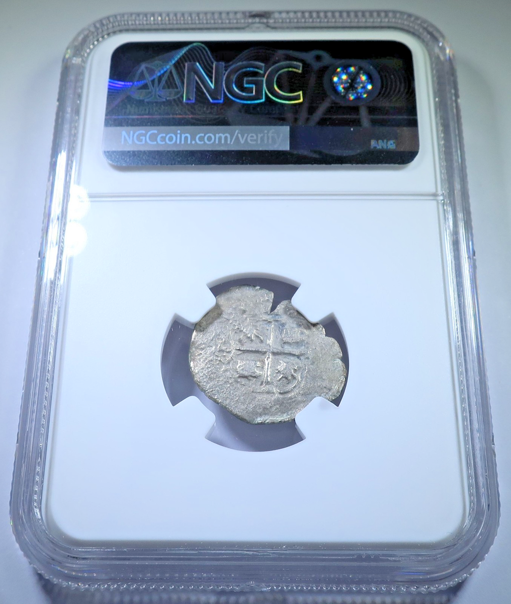 NGC AU 1658 Joanna Shipwreck Mexico 1 Reales Genuine 1600s Date