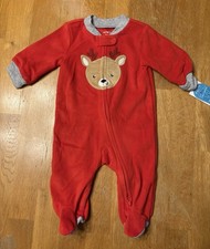NWT Carter  s Infants Reindeer Footed Pajamas Size 6 Months