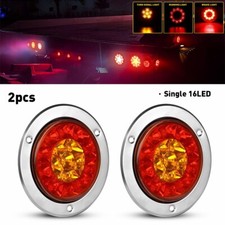 2x Led Round Truck Rv Trailer Tail Light Stop Rear Running Brake Reverse Lamp 2x Led Round Truck Rv Trailer Tail Light Stop Rear Running Brake Reverse Lamp