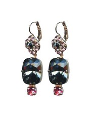 Mariana Earrings Finely Detailed Blacks  Pinks Austrian Crystals Winter 2019...
