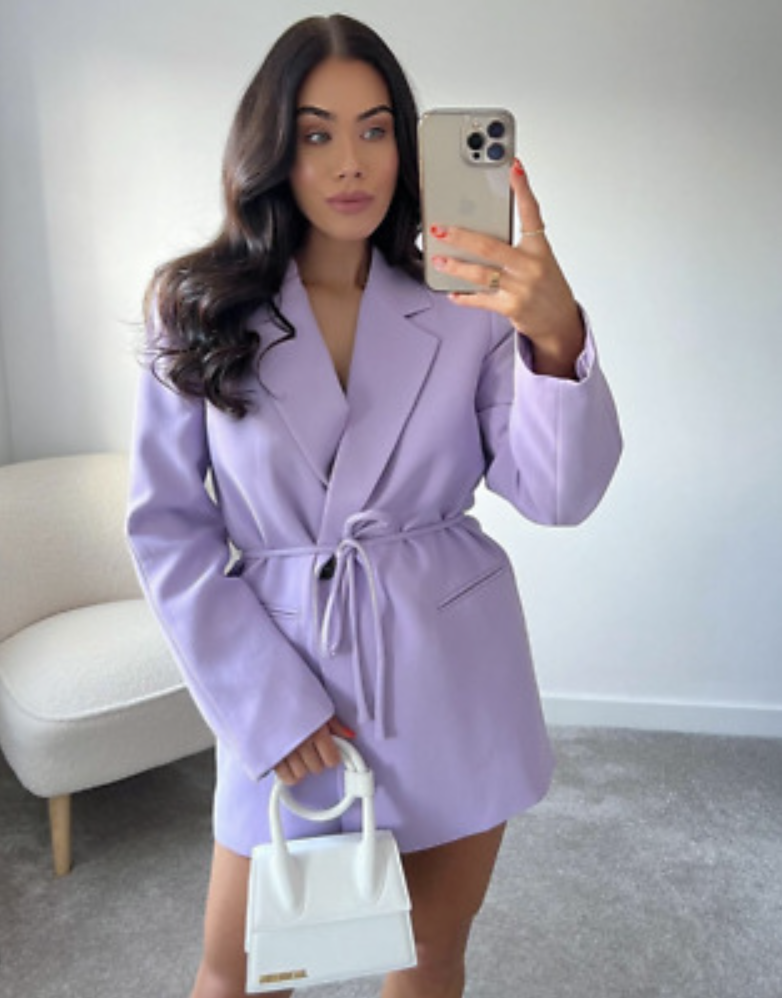 zara lilac blazer dress