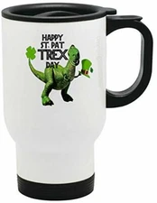 Happy St Pat Trex Day St Patricks Day Clover Funny Leprechaun Green Dinosaur Sta