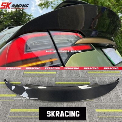 Fit For Model X Utility 4-Door Real Carbon Fiber Bodykit Rear Trunk Spoiler Wing