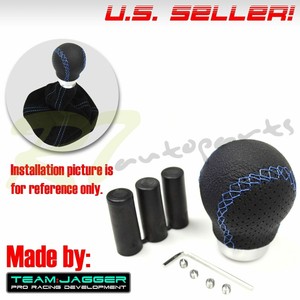FOR JEEP! M10 M8 M12!USA BLACK BLUE STITCH LEATHER MANUAL SHIFT KNOB