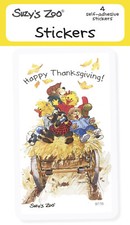 Suzy's Zoo Stickers 4-pack, "Happy Thanksgiving " 10141