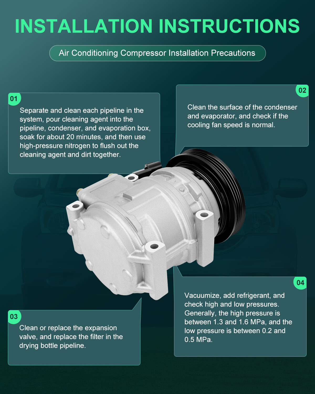 A/C AC Compressor For 1999-2000 Honda Civic 1991-2005 Acura NSX 90-01 Integra