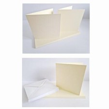 Cream/Ivory Blank Greeting Cards 95 x 95mm x20 Choose With or Without Envelopes
