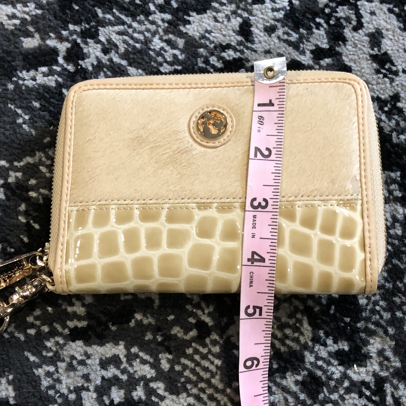 Spartina Brown Cow Hair Wallet Brown Genuine Leat… Gem