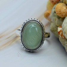 Natural Aqua Chalcedony Gemstone 925 Sterling Silver Handmade Birthday Gift Ring