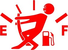 No Gas Empty Fuel High Consumption Funny Car Decal Sticker Jdm Vinyl Gas Tank