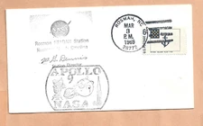 APOLLO 9 LAUNCH MAR 3,1969 ROSMAN NC  TRACKING STA SPACE COVER  NASA