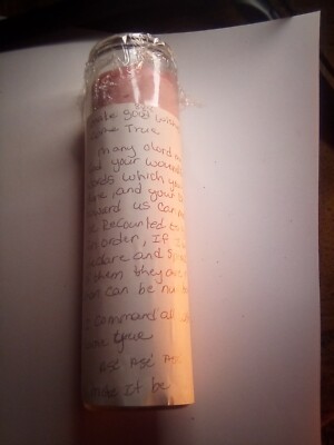 Good Wishes Come true True  Hoodoo Candle