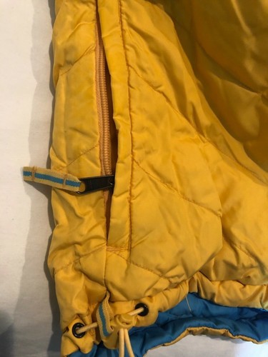 ❤️Cozy Coldwater Creek Womens Blue Yellow Reversible Down Winter Puffer Vest LM - Picture 6 of 12
