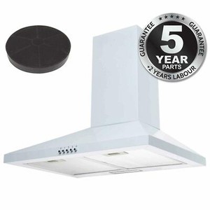 Sia Chl60wh 60cm White Chimney Cooker Hood Kitchen Extractor And