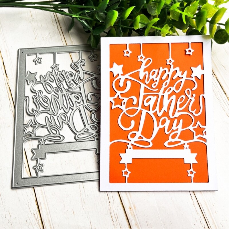 Happy Father's Day Metal Cutting Dies - Carbon Steel Stencil For Scrapbooking & Card Making